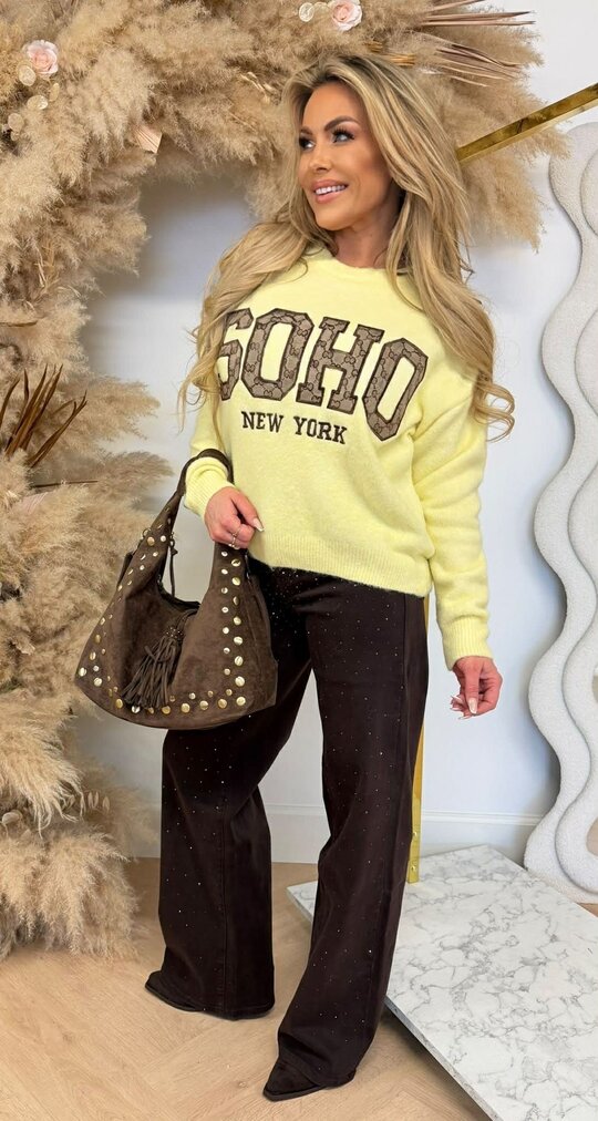 SOHO GUC TEKST SWEAT 1055 SOFTYELLOW