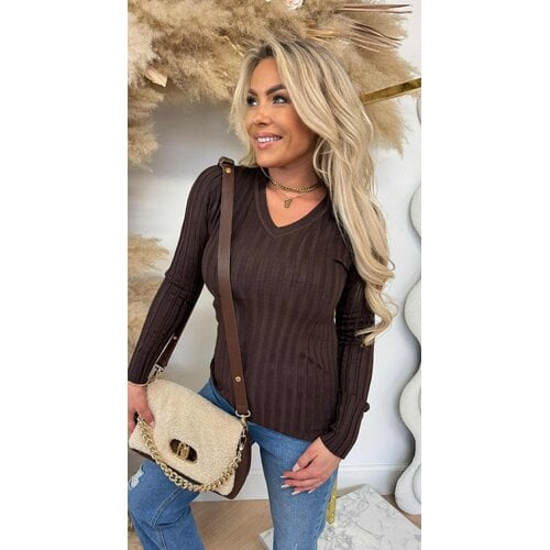 RIB V TOP 11073 CHOCO