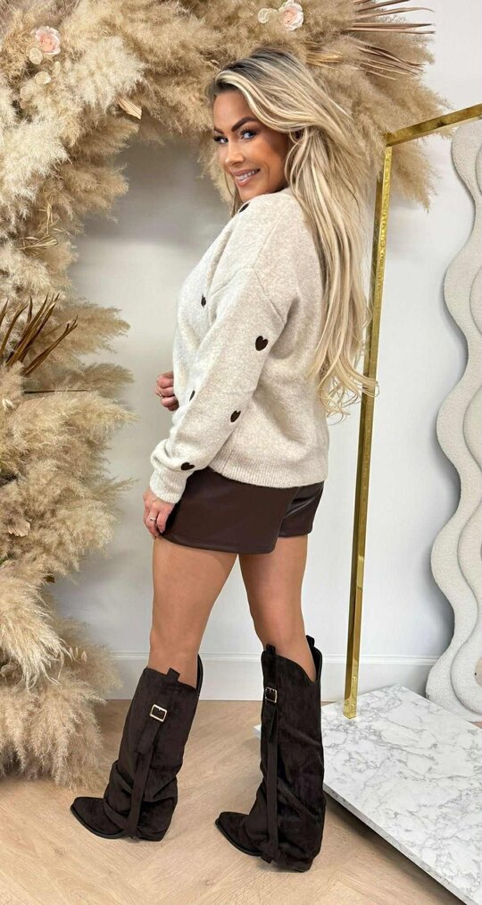 CUTE HARTJES SWEAT AM649 BEIGE CUTE HARTJES SWEAT AM649 BEIGE