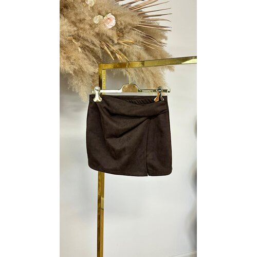 ALISON SUEDE OMSLAG SKORT CHOCO