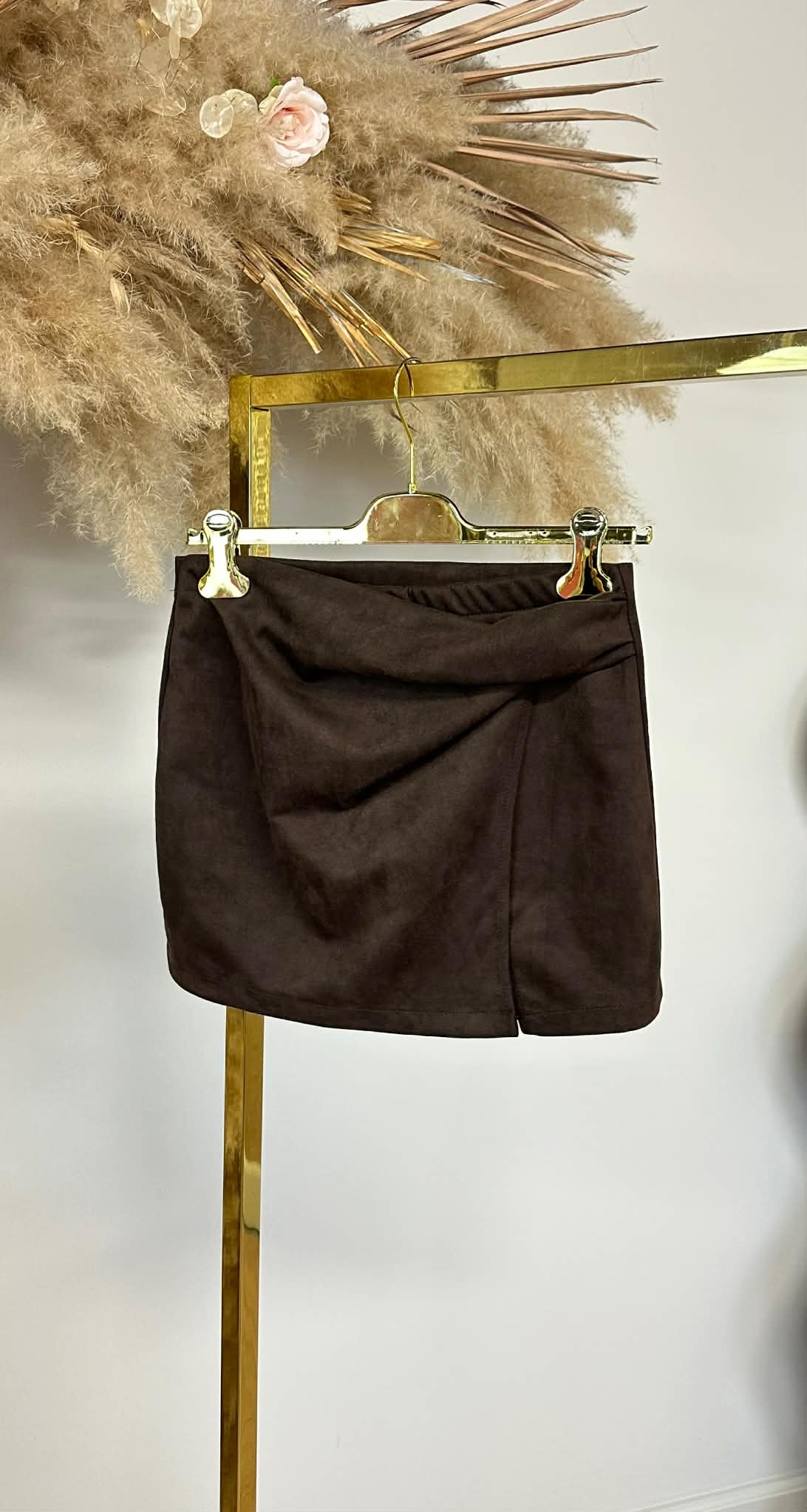 ALISON SUEDE OMSLAG SKORT CHOCO
