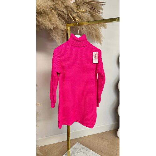 SPARKLE KNITTED KOL DRESS NEONPINK