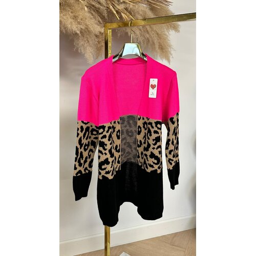 LEOPARD STRIPE VEST NEONPINK