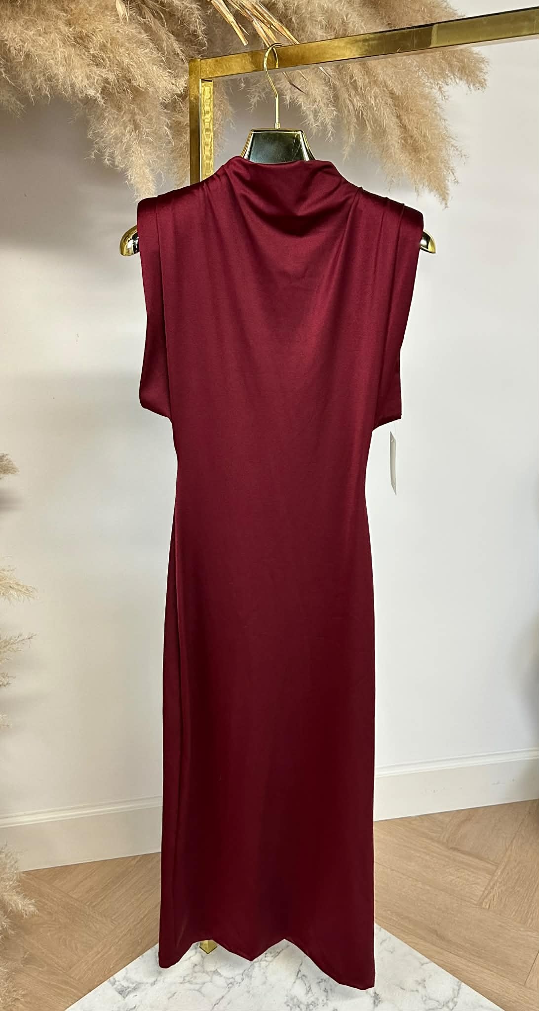 YARA SATIN MAXI DRESS BORDEAUX