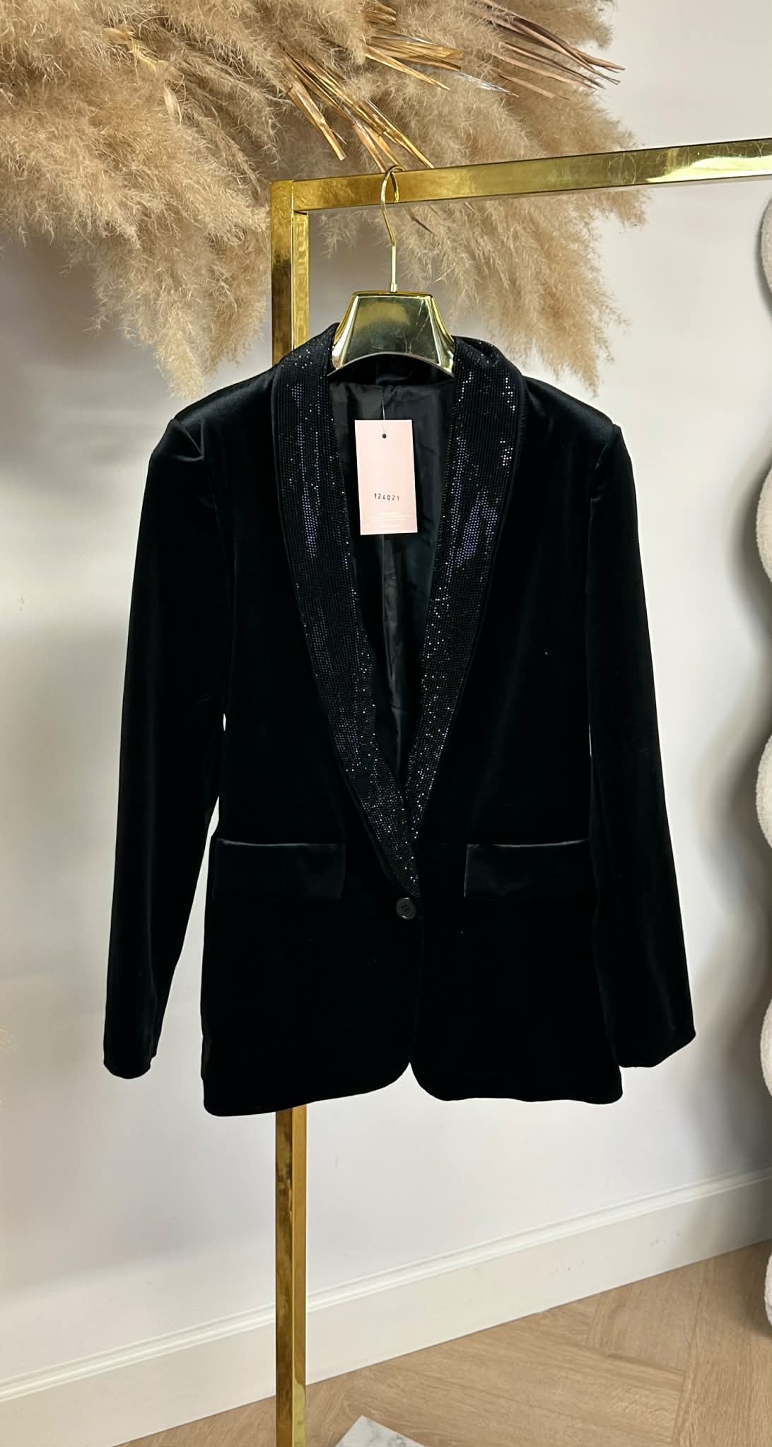 GLAM VELVET BLAZER BLACK