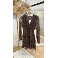 PARTY PAILLETTEN DRESS 1195 CHOCO