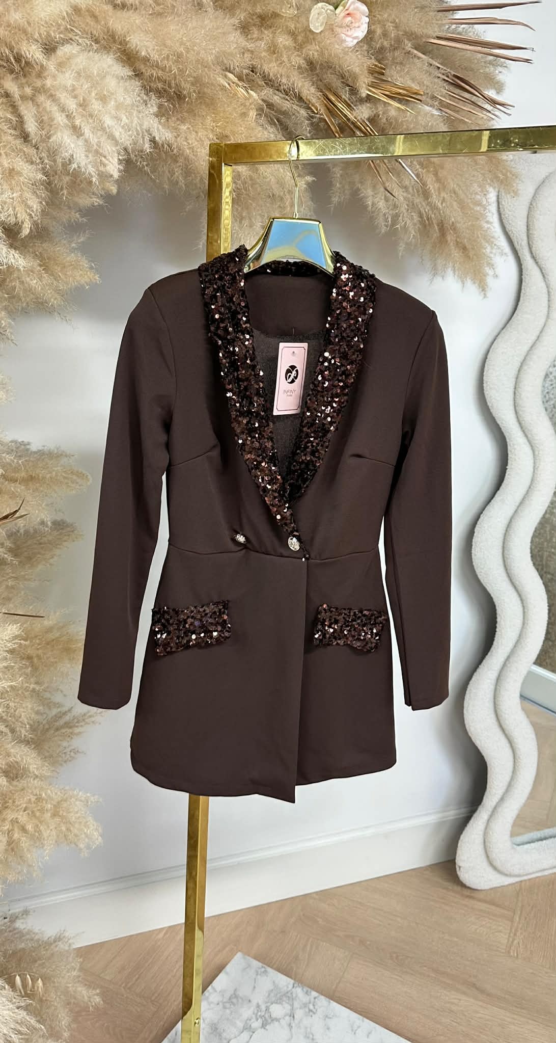 SEQUIN CHIQUE PLAYSUIT CHOCO