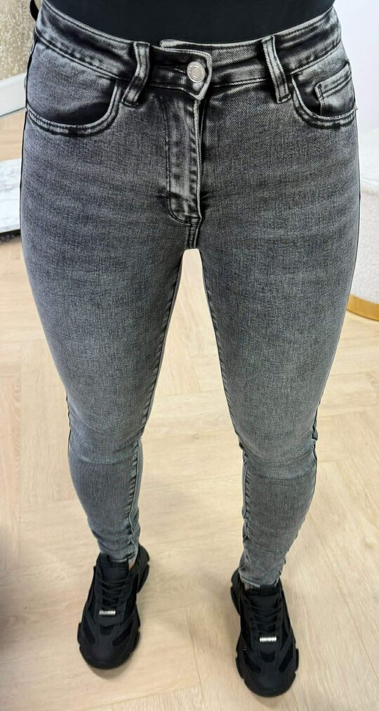 SKINNY HIGH WAISTED JEANS 5377-17 GREY