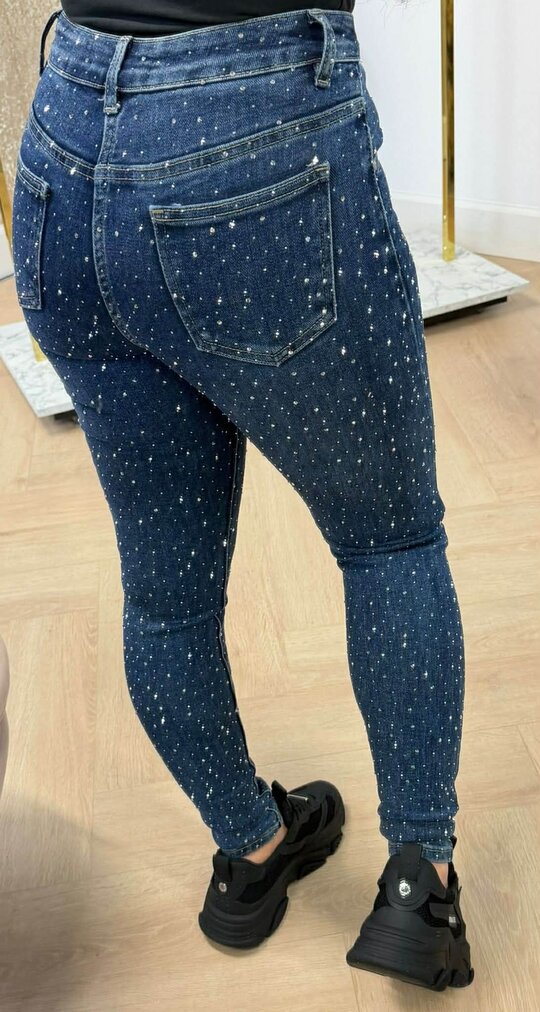 ALL OVER DIAMOND JEANS 967-2 DARKBLUE