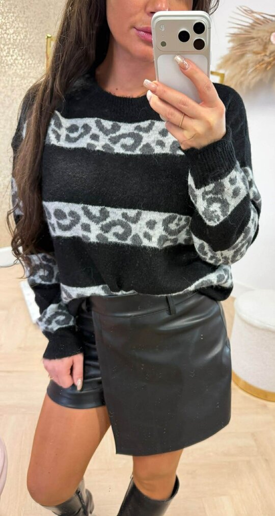 LEO STRIPE SWEAT 381274 BLACK