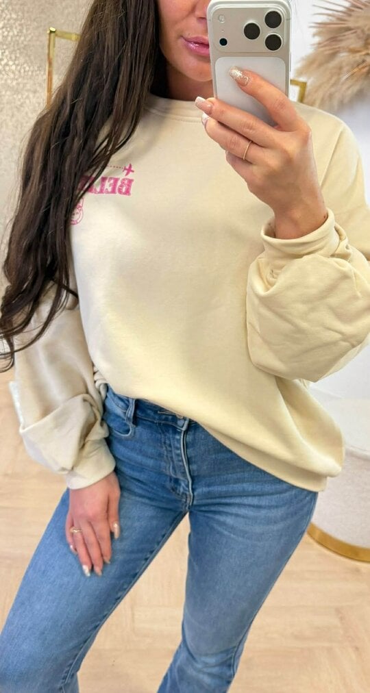 BELIEVE SWEAT 801758 BEIGE