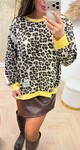 STAMP LEOPARD SWEAT LEO/YELLOW