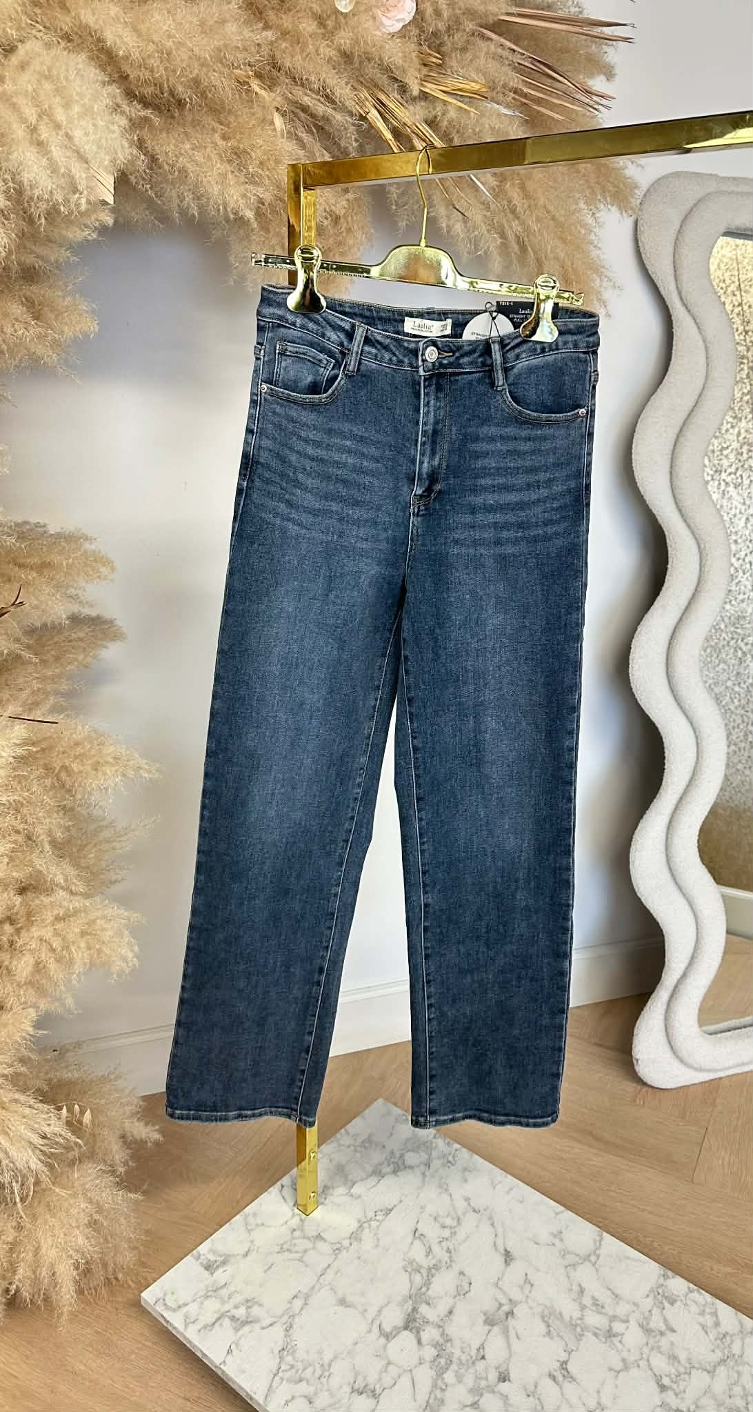 LAULIA STRAIGHT STRETCH JEANS 315-4 DARKBLUE