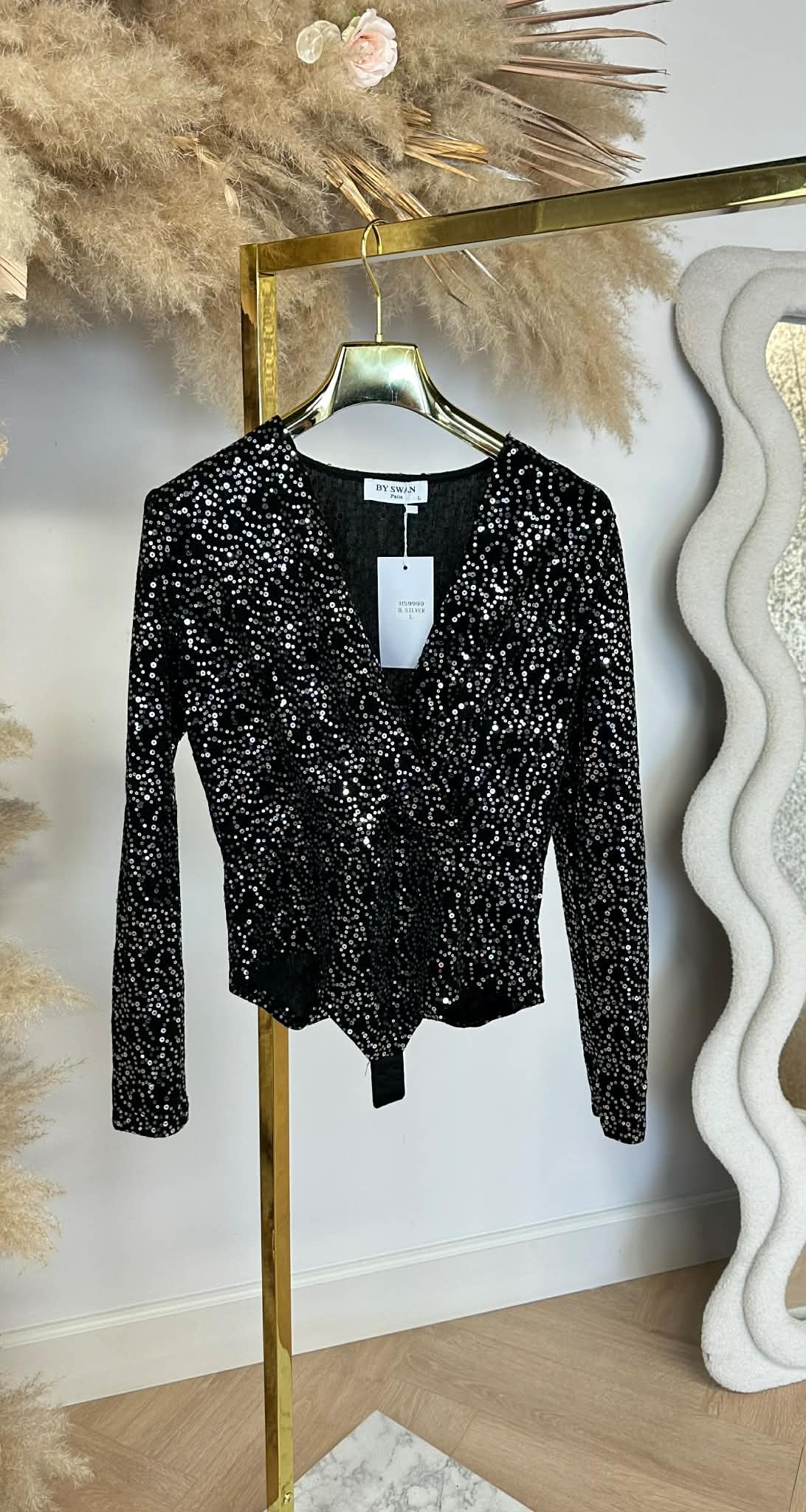 ALL OVER SEQUIN BODY HS9999 B SILVER