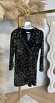 VELVET PAILLET OMSLAG DRESS SILVER