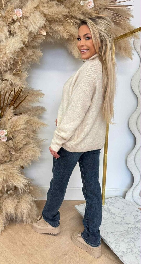 BUTTON GOLDY SWEAT P088 BEIGE