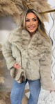 FAUX FUR JACKET 281 BEIGE FAUX FUR JACKET 281 BEIGE