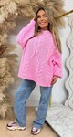 OVERSIZED KNITTED SWEAT NEONPINK OVERSIZED KNITTED SWEAT NEONPINK