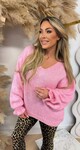 BASIC V NECK KNITTED SWEAT PINK BASIC V NECK KNITTED SWEAT PINK