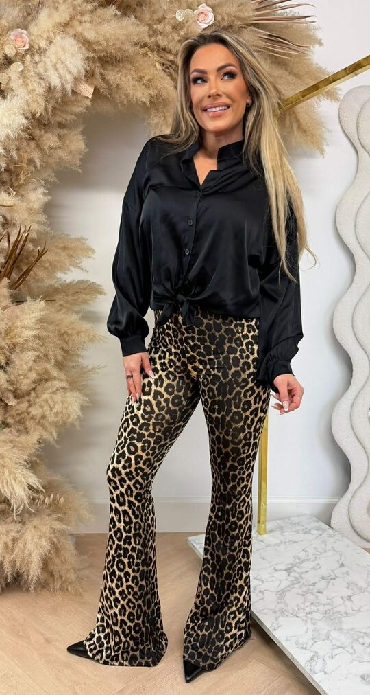 SATIN KNOOP BLOUSE BLACK SATIN KNOOP BLOUSE BLACK