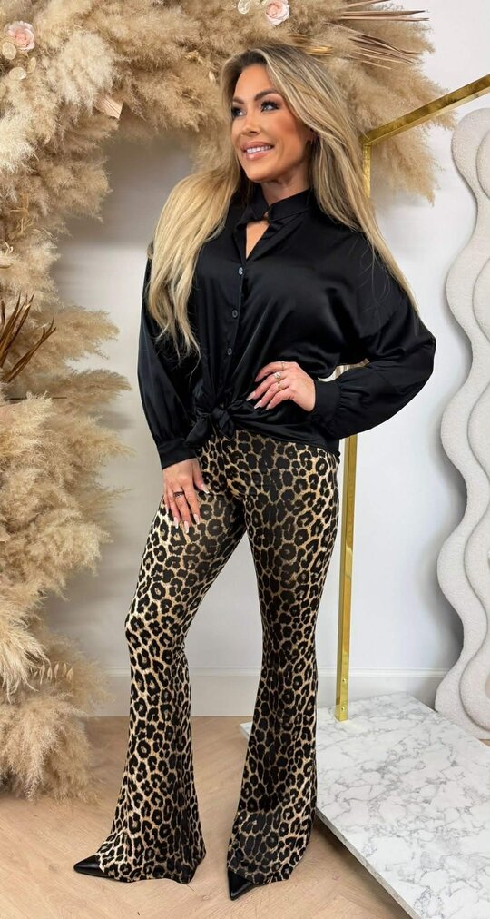 SATIN KNOOP BLOUSE BLACK SATIN KNOOP BLOUSE BLACK