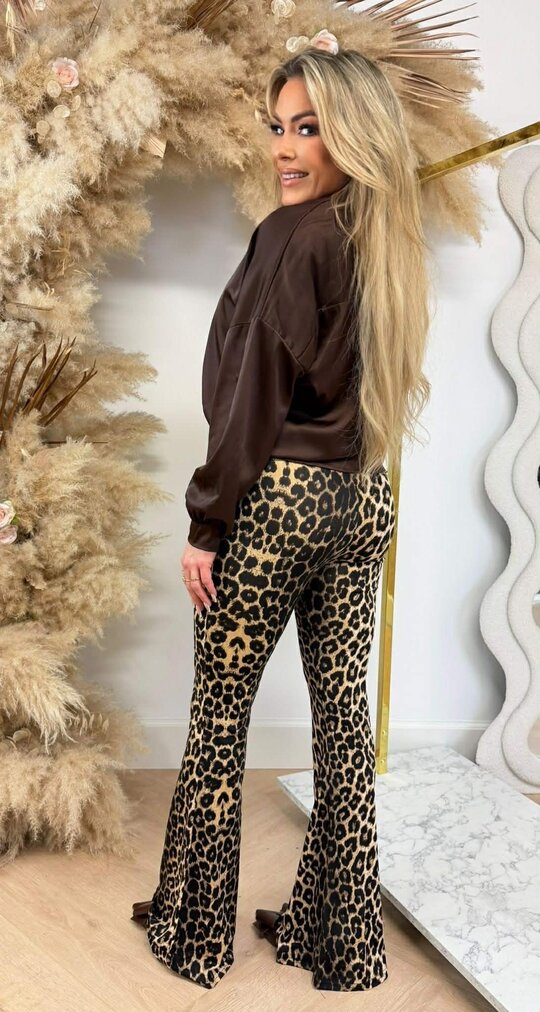 SATIN KNOOP BLOUSE CHOCO SATIN KNOOP BLOUSE CHOCO