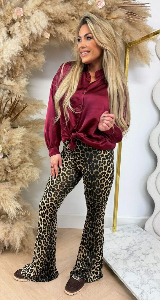 SATIN KNOOP BLOUSE BORDEAUX SATIN KNOOP BLOUSE BORDEAUX