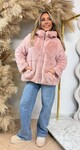 VEGAN FUR JACKET 8807 PINK VEGAN FUR JACKET 8807 PINK