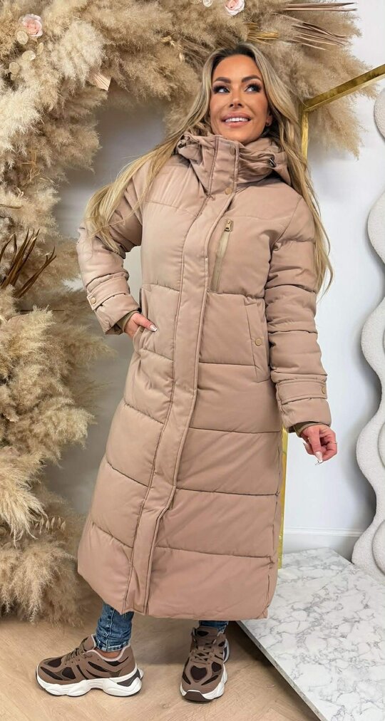 LONG MUSTHAVE PUFFER JACKET 81503 BEIGE LONG MUSTHAVE PUFFER JACKET 81503 BEIGE