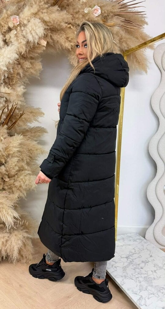 LONG MUSTHAVE PUFFER JACKET 81503 BLACK LONG MUSTHAVE PUFFER JACKET 81503 BLACK