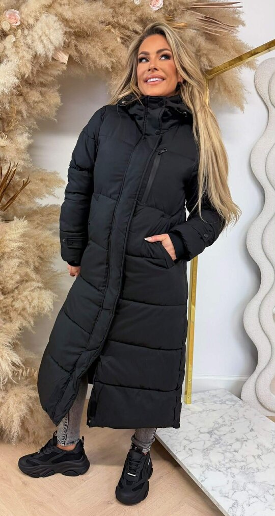 LONG MUSTHAVE PUFFER JACKET 8150 BLACK LONG MUSTHAVE PUFFER JACKET 8150 BLACK
