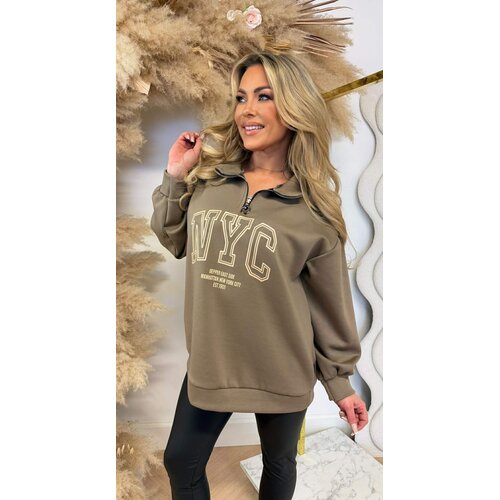 DEPPER EAST ZIP SWEAT TAUPE DEPPER EAST ZIP SWEAT TAUPE