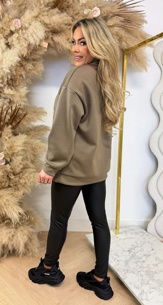 DEPPER EAST ZIP SWEAT TAUPE DEPPER EAST ZIP SWEAT TAUPE