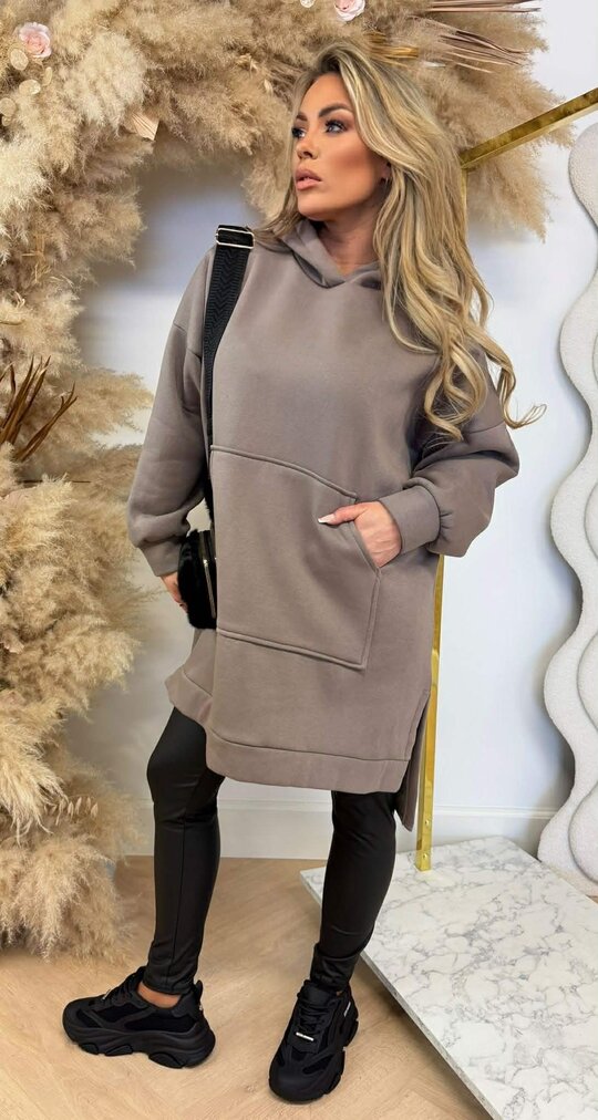 OVERSIZED HOODIE SWEAT TAUPE OVERSIZED HOODIE SWEAT TAUPE