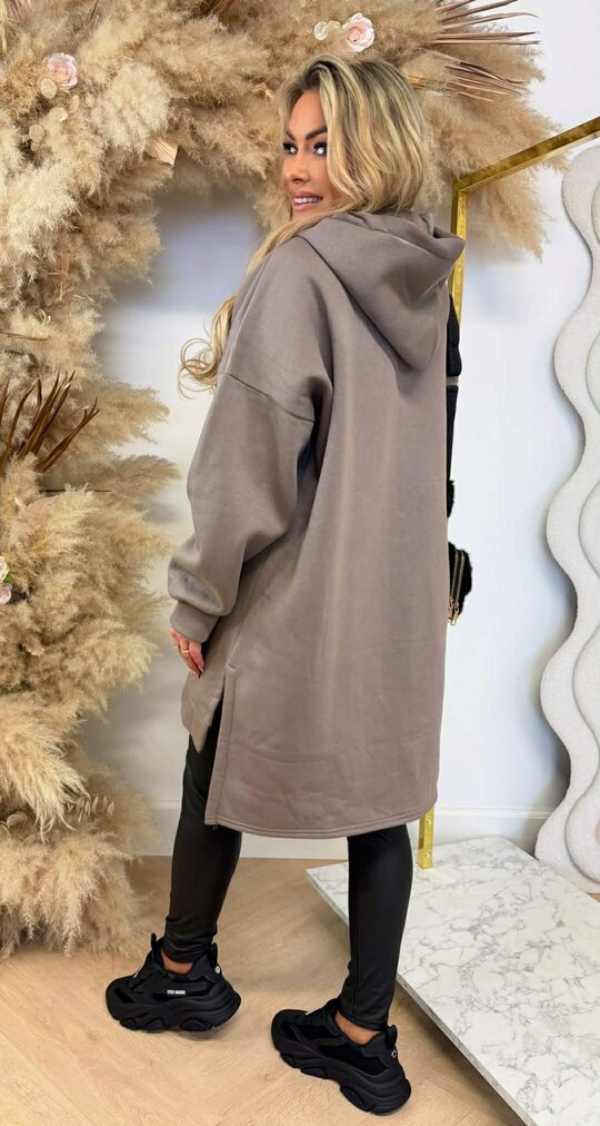 OVERSIZED HOODIE SWEAT TAUPE OVERSIZED HOODIE SWEAT TAUPE