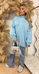 NINE OVERSIZED STIKSEL SWEAT ICEBLUE