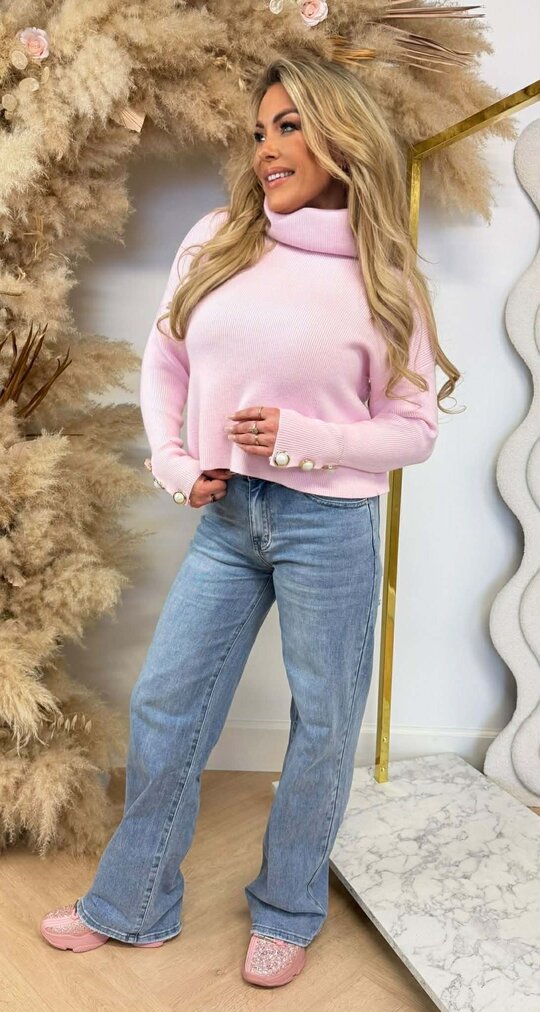 CROPPED KOL PEARL TOP PINK