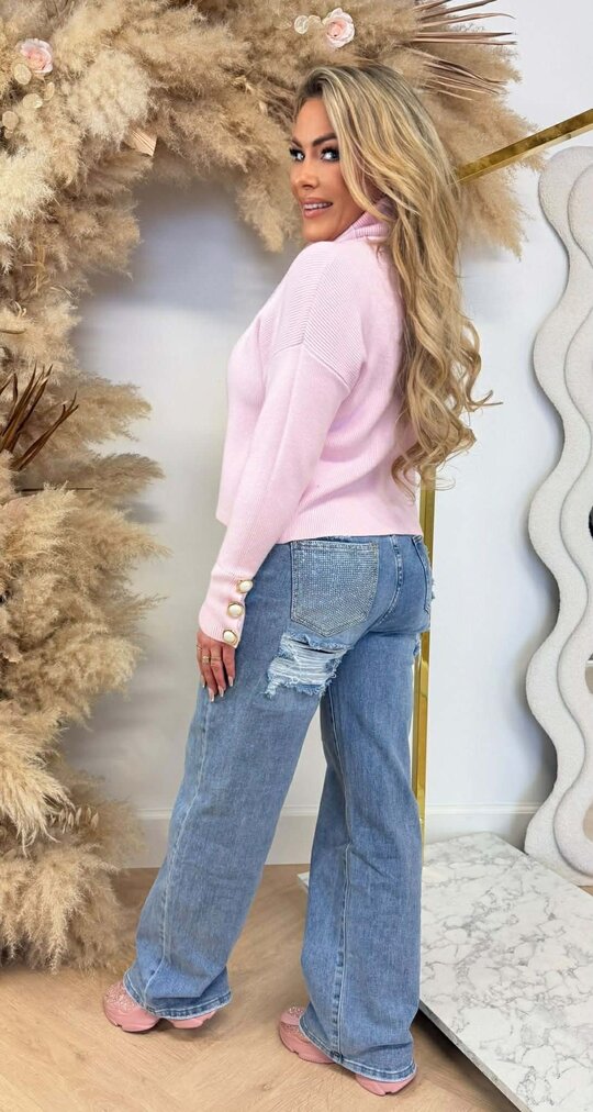 CROPPED KOL PEARL TOP PINK