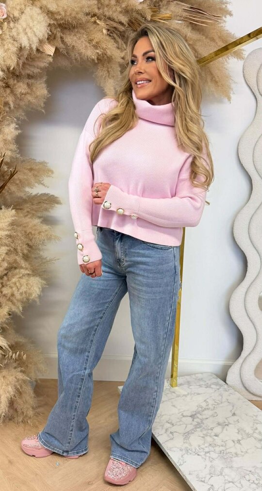 CROPPED KOL PEARL TOP PINK