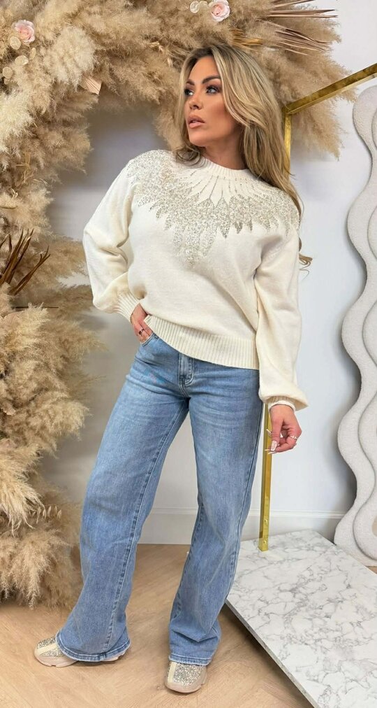 LUXURY GLITZ SWEAT 226 BEIGE