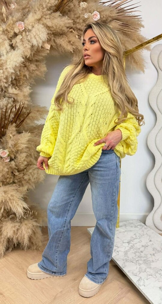 OVERSIZED KNITTED SWEAT YELLOW
