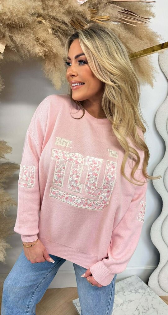 NY FLOWER PRINT SWEAT 3831395 SWEETPINK
