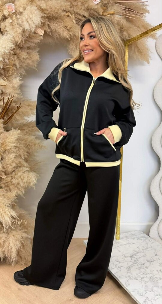 ROOS TWO PIECE ZIP SET BLACK