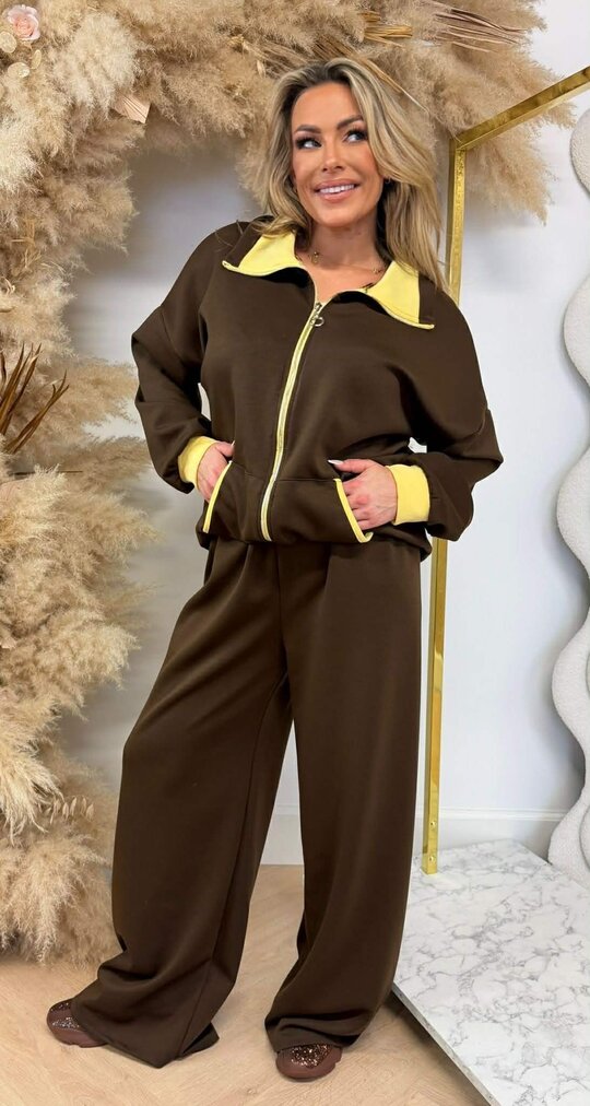 ROOS TWO PIECE ZIP SET CHOCO