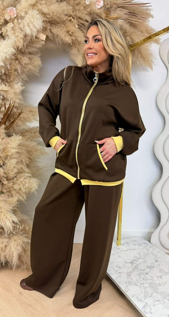 ROOS TWO PIECE ZIP SET CHOCO
