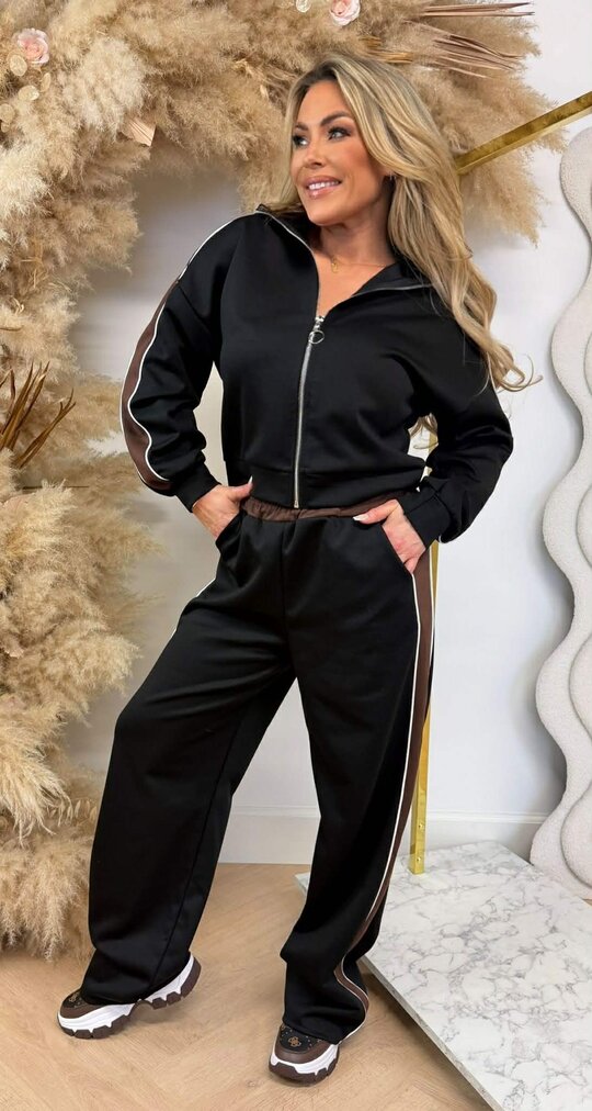 VIRAL ZIP TWEEKLEURIGE SET CHOCO/BLACK