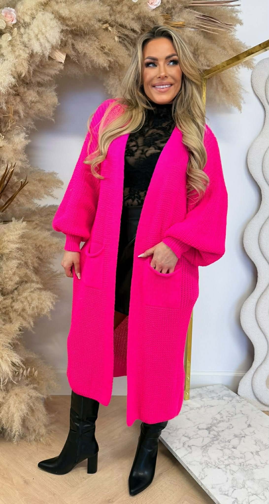 DIANNE KNITTED LOUNGE VEST NEONPINK DIANNE KNITTED LOUNGE VEST NEONPINK