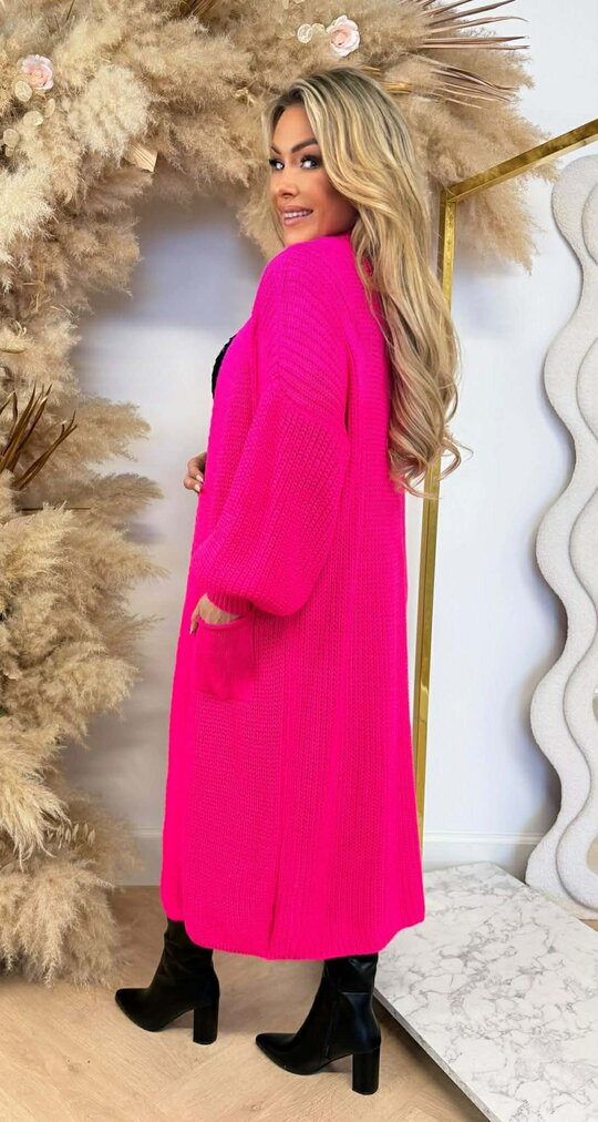 DIANNE KNITTED LOUNGE VEST NEONPINK