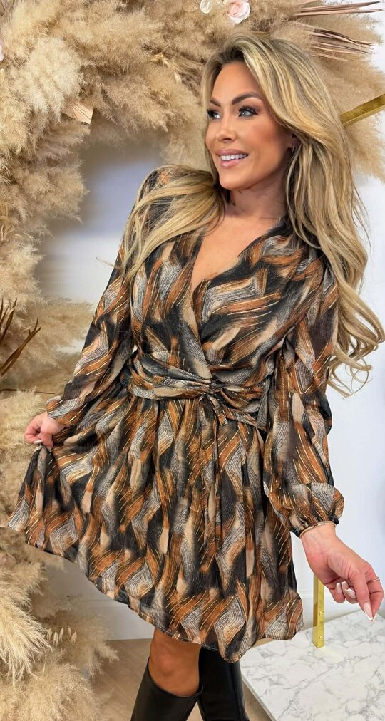 PRINTY PRINT DRESS 5354 BEIGE