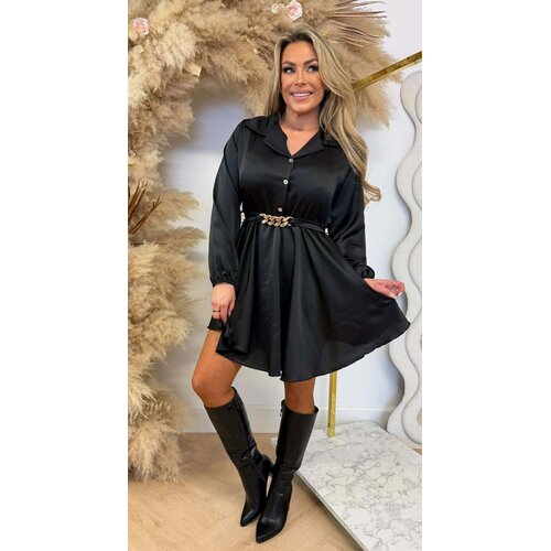 CHAIN SATIN TUNIEK BLACK